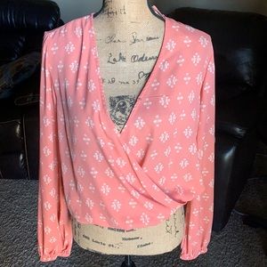 Pink long sleeve blouse